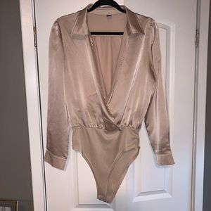 Satin Cowl Neck Blouse Bodysuit